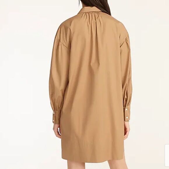 NWT J.Crew Puff-Sleeve Poplin Mini Shirtdress - Picture 7 of 9